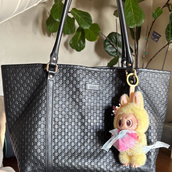 Gucci Handbags - Gucci Textured Black Tote with Lububu